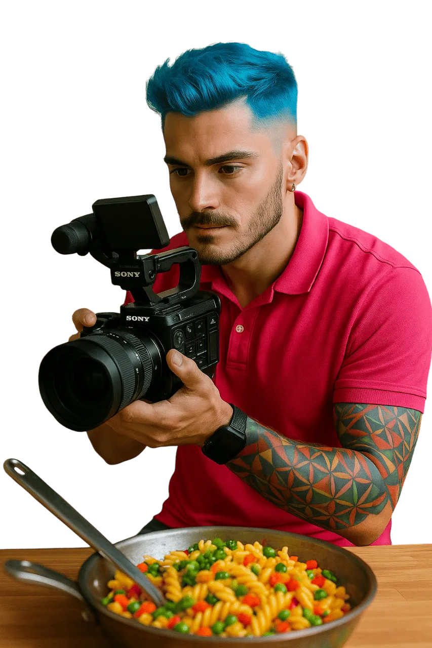 A man is taking pictures with his camera